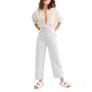 Free People Frank Dad Jeans Size 26 In Icy Blue High Waist Vintage-inspired